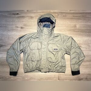 Vintage 90s Y2K Patagonia SST Deep Wading Fly Fishing Jacket Outdoors Green Sz S